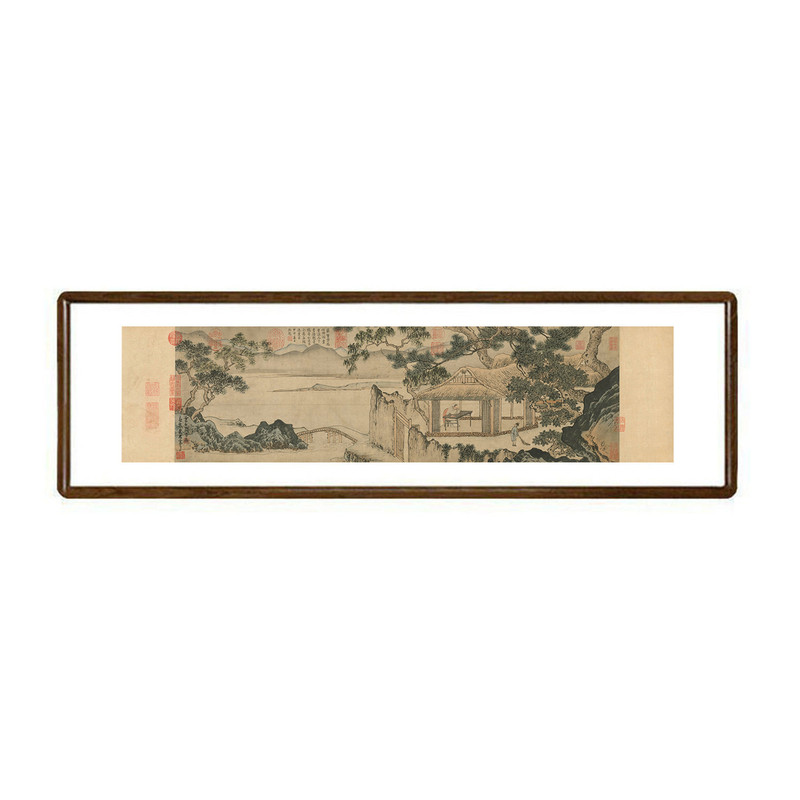古代名画周臣春泉小隐图山水挂画