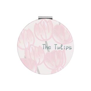 郁金香双面小镜子女随身便携带工位精致口袋折叠迷你手持圆化妆镜