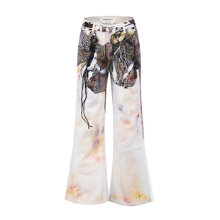 【苏新皓同款】APRIORITY先验 艾雅娜永不凋零的鲜花3D印花牛仔裤