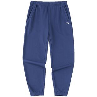 安踏针织运动长裤男冬季新款收口裤休闲宽松跑步训练裤百搭男裤子