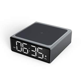 利乐普无线充电器LED数字闹钟床头柜时钟多功能无线充电座适用于iPhone17/16/15Pro max无线充安卓手机