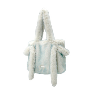 木与石秋冬毛绒托特包毛茸茸包包大容量斜挎包单肩包冬季毛毛包女