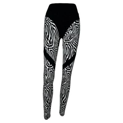 ZASUWA高腰提臀斑马纹瑜伽裤健身运动跑步长裤新款蜜桃臀紧身裤