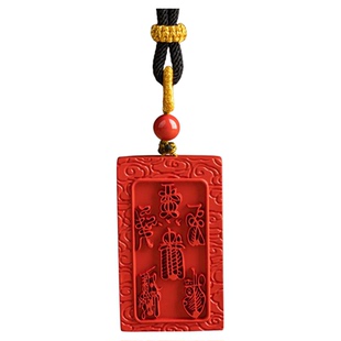 藏尚正品天然朱砂项链五雷号令牌吊坠毛衣链保平安护身符新年礼物