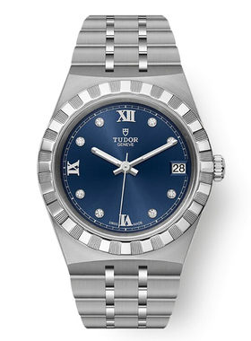 帝舵TUDOR瑞士手表皇家系列女款腕表日历34mm钢带蓝盘M28400-0007
