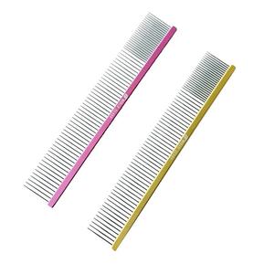 乐比排梳彩色排梳美容梳贵宾梳狗狗不锈钢梳子宠物美容师挑毛梳