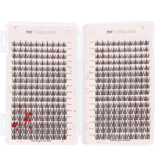 梦鹿假睫毛懒人三部曲320簇32排大容量睫毛书细黑梗自然浓密分段