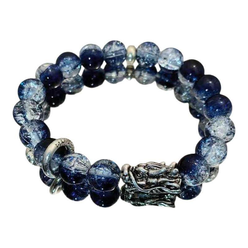 哪吒之魔童闹海同款映象衍生星空手串熬光冰裂龙首百搭串珠手链