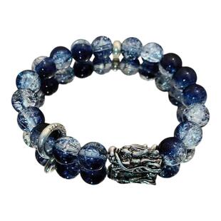 哪吒之魔童闹海同款映象衍生星空手串熬光冰裂龙首百搭串珠手链