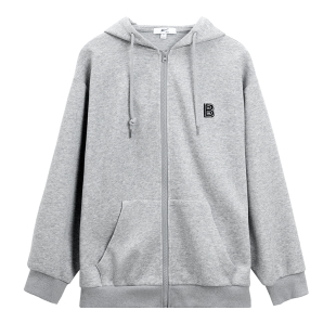 回力卫衣外套女春秋冬新款加绒休闲宽松灰色运动连帽拉链开衫上衣