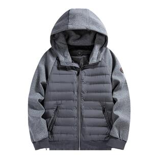 雅鹿鹅绒羽绒服男款轻薄短款2024秋冬新款户外连帽休闲冬季外套男