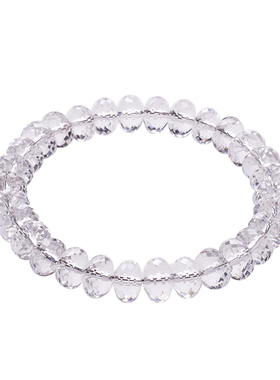 天然巴西白水晶双A钻石切面手链