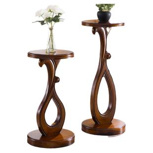 美式全实木高脚花架客厅落地式阳台置物架绿萝爬藤展示架子