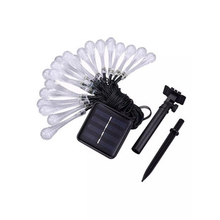 太阳能水滴灯渐变闪烁防水闪灯串装饰天幕氛围房间冰溜子户外彩灯