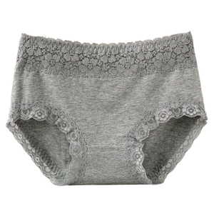 纯棉内裤女中腰包臀舒适女士内裤精美蕾丝边女式三角裤短裤头纯棉