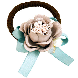 31街花饰韩系布艺花朵发圈可爱皮筋优雅气质扎头发马尾高弹头绳女