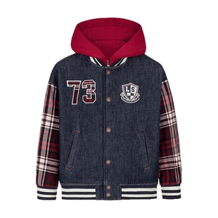 Levi's李维斯童装男童棉服2026新款中大童潮酷拼牛仔外套棉衣保暖