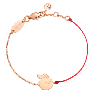 生肖属相小兔子红绳手链女蛇年本命年红手绳饰品情人节礼物送女友