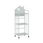 简易儿童可移动铁艺书架带轮阅读区放书包置物架落地绘本收纳书柜