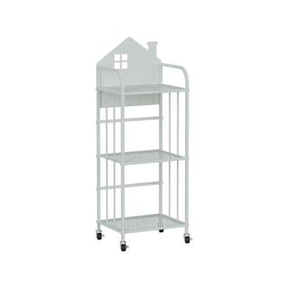 简易儿童可移动铁艺书架带轮阅读区放书包置物架落地绘本收纳书柜