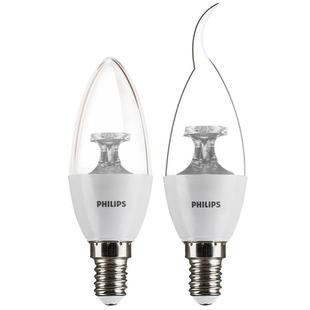 飞利浦led蜡烛灯泡e14小螺口尖泡拉尾水晶吊灯家用节能灯光源照明