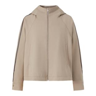 IMM尹默春精纺精细羊毛宽松版型帽领短夹克外套女