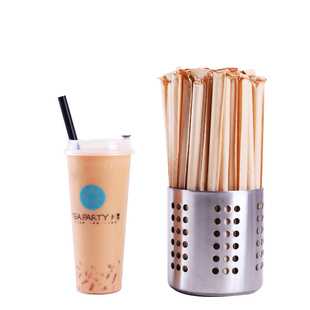 牛皮纸大吸管尖头一次性独立纸包单支包珍珠奶茶粗果汁黑绿色吸管