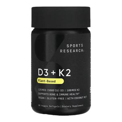 SportsResearch维生素D3+K2双效协同强骨补钙机体抵抗健康