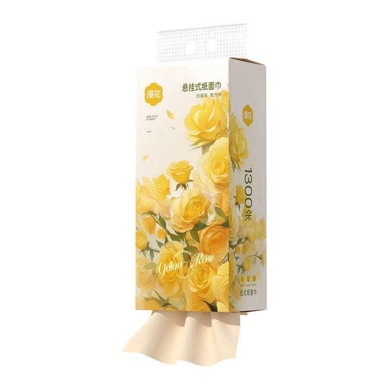 漫花1300张本色悬挂式抽纸巾