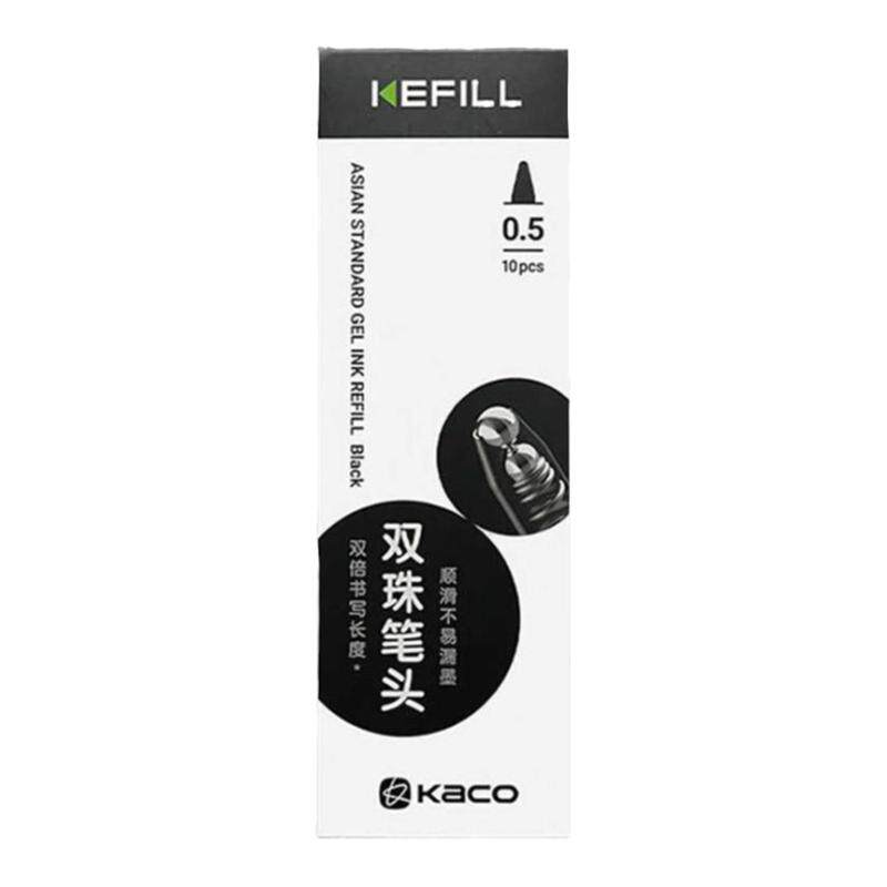 【10支装送笔】KACO替芯亚规双珠笔芯书源菁点凯宝0.5平替通用中性笔芯按动子弹头笔头Kefill大容量考试好写