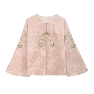 JKJS【晴山月】星光锦新中式提花外套国风衬衫2025年盘扣绣花上衣