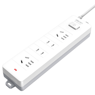 得力新国标插座电源插排接线板6/8/10孔多功能排插插座家用延长线