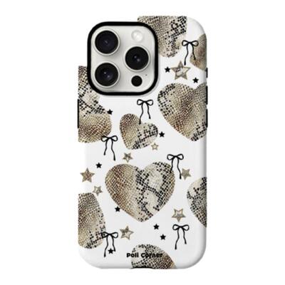 原创苹果17蛇纹爱心菲林手机壳