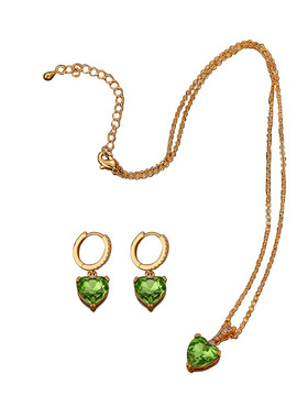 欧美ins绿色锆石锁骨链轻奢百搭