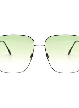 超大金属框潮时尚新款绿色太阳镜