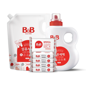 韩国保宁婴儿儿童专用BB洗衣液香草香1800ml+2100ml+洋槐皂五连包