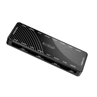 超频三ARGB集线器PWM二合一机箱风扇转接1拖8温控4pin分线器八口