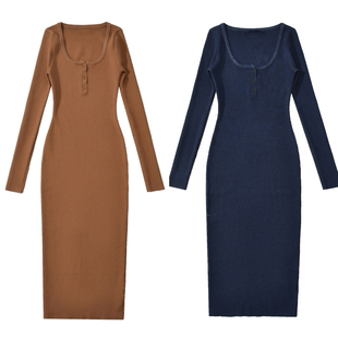 胖婷大码定制胖mm「冷艳定律」Skims做旧风加厚包臀打底连衣裙女