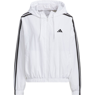 Adidas/阿迪达斯官方正品W 3S WV WB女士运动短款条纹外套JZ2161