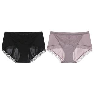 【2件包】爱慕内裤女性感蕾丝刺绣裆舒适贴身无束缚中腰平角裤
