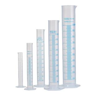 Labshark塑料量筒带刻度PP加厚量杯透明大容量计量杯实验室用50 100 250 500 1000 2000mL毫升量桶比克曼生物