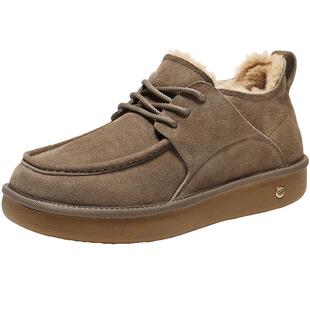 百丽男鞋加毛保暖雪地靴男士25冬季新商场款厚底棉鞋子8XX01DD5