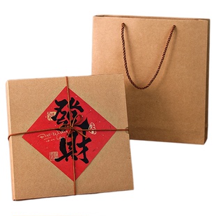 2026新年礼盒包装桃花蛋黄酥饼干雪花酥中式点心手提礼品空盒子马