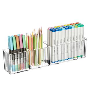 马克笔收纳盒可壁挂架儿童男女孩美办工位区水彩铅画书桌文具笔筒