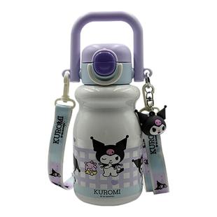 库洛米保温杯儿童上学专用吸管水杯子316便携女孩小学生双饮水壶