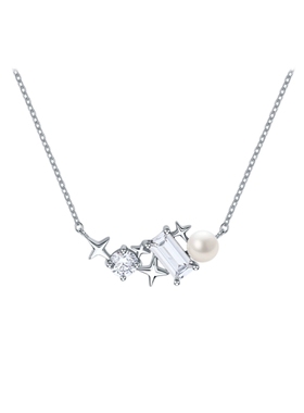 周六福项链女S925银几何链坠高级感轻奢小众送女友圣诞礼物