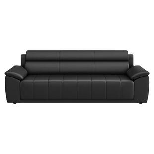 猫爪皮办公室沙发简约商务会客接待室休息区三人位真皮茶几组合