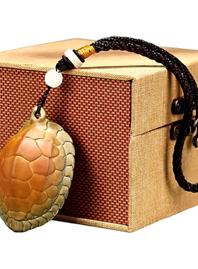 黄铜富甲天下的龟壳雕刻手把件