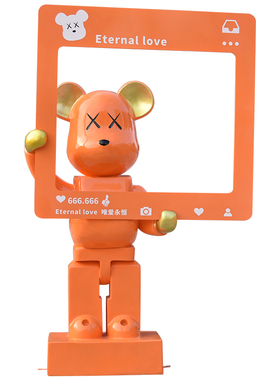 卡通积木熊雕塑暴力熊大摆件