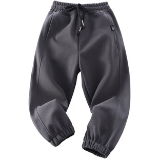 男童百搭宽松运动裤2026春秋儿童刺绣洋气潮卫裤中大童百搭长裤子